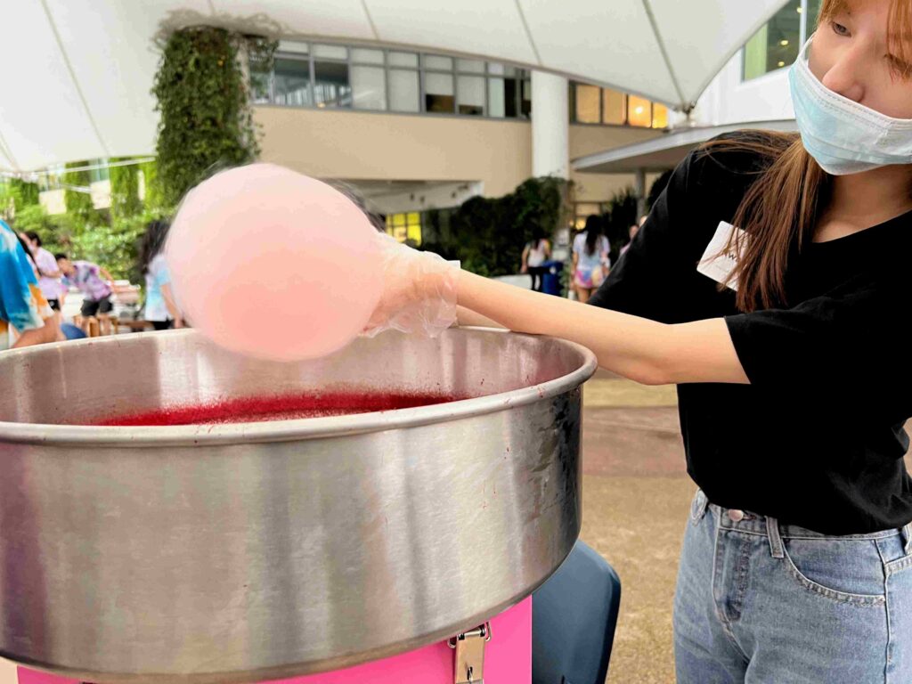 live candy floss station