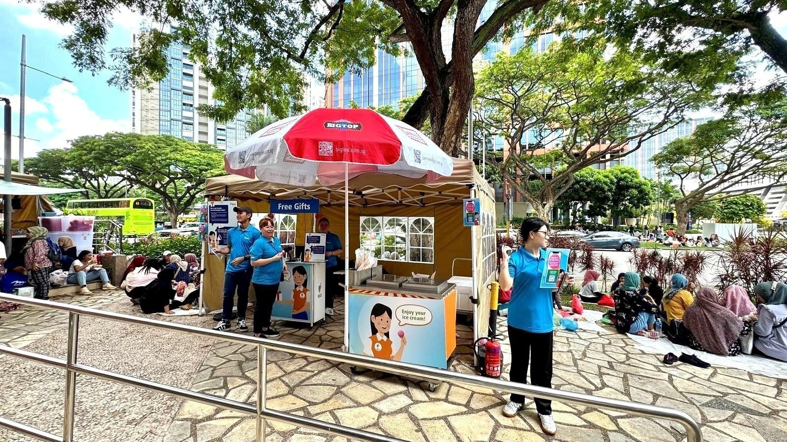 Ice cream cart at an outdoor community event